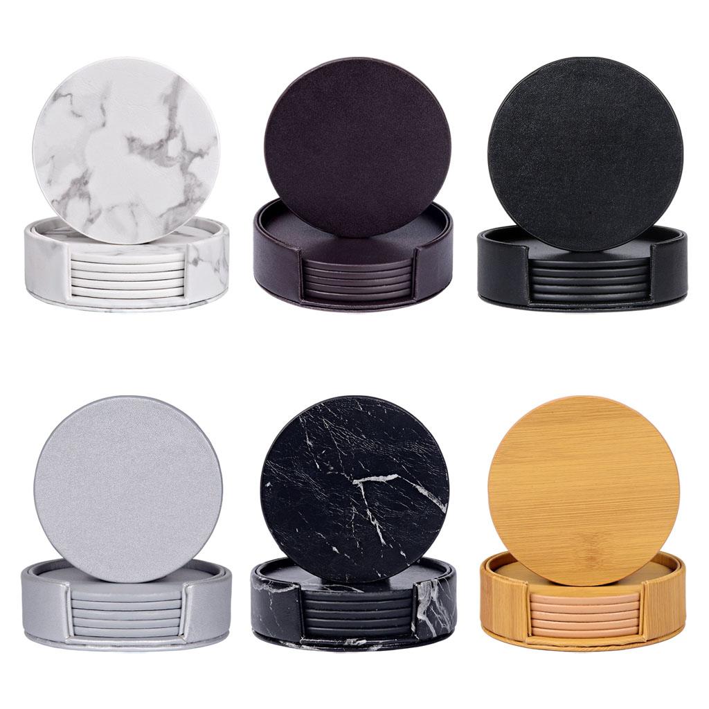 Marble Coaster Set - Okrągłe marmurowe podstawki pod napoje z