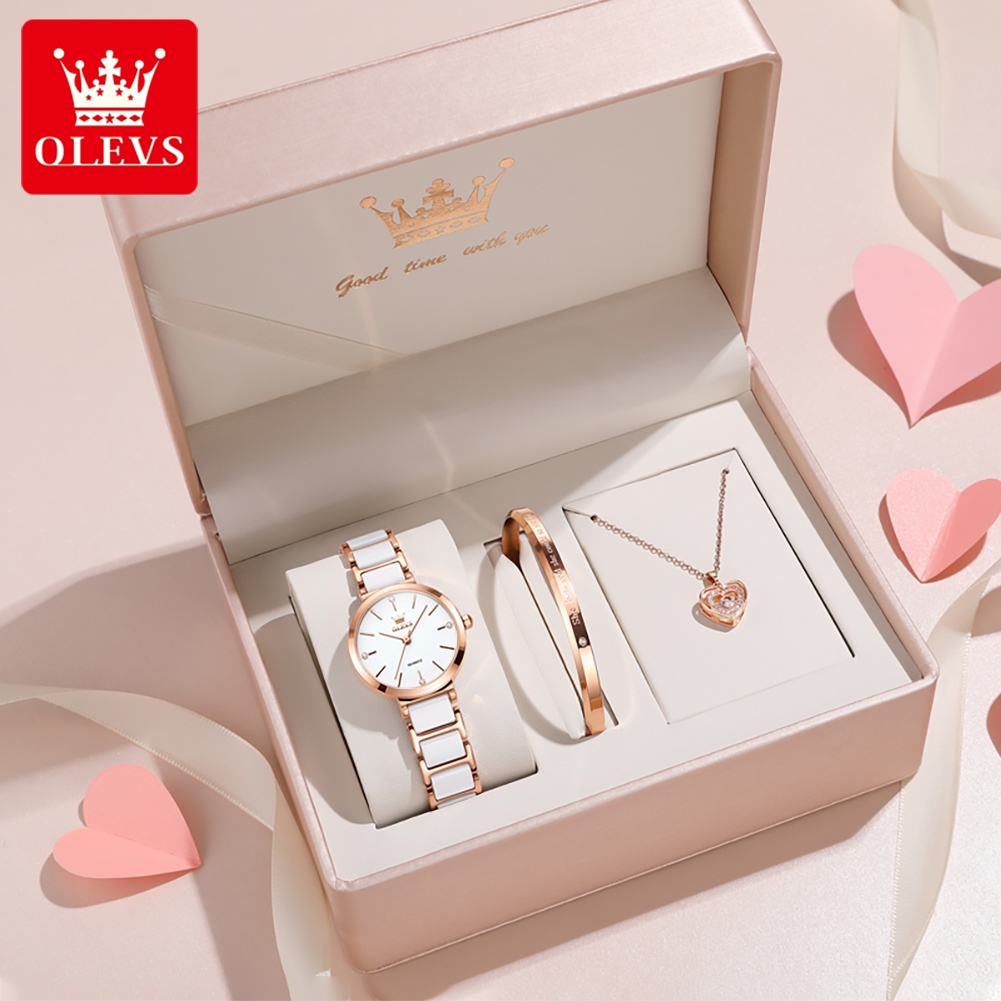 Luxury Gift Set - OLEVS Damski Zegarek 5877 Luksusowy Elegancki