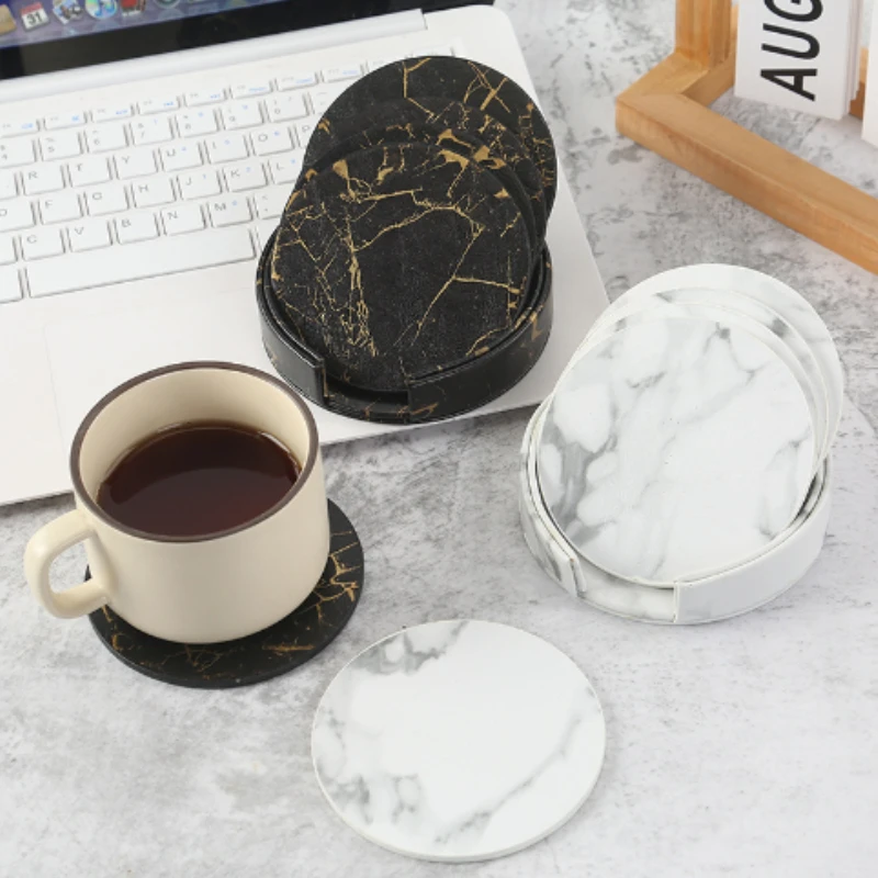 Marble Coaster Set - 6 szt. Marmurowa podkładka ze sztucznej