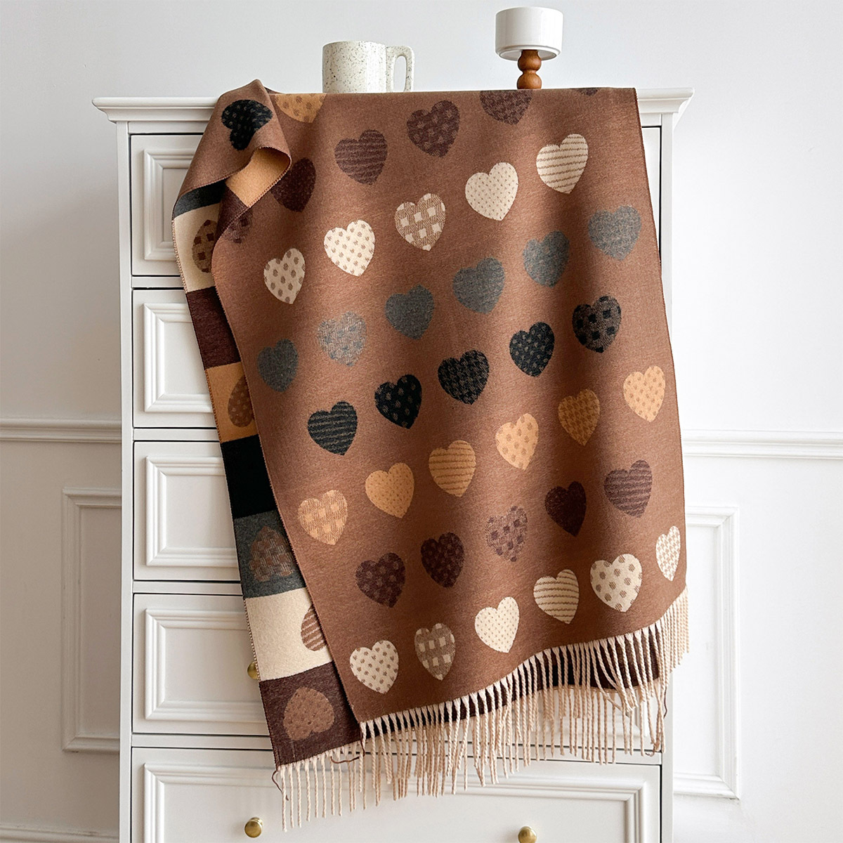 Cashmere Scarf - Damski szal z imitacji kaszmiru z