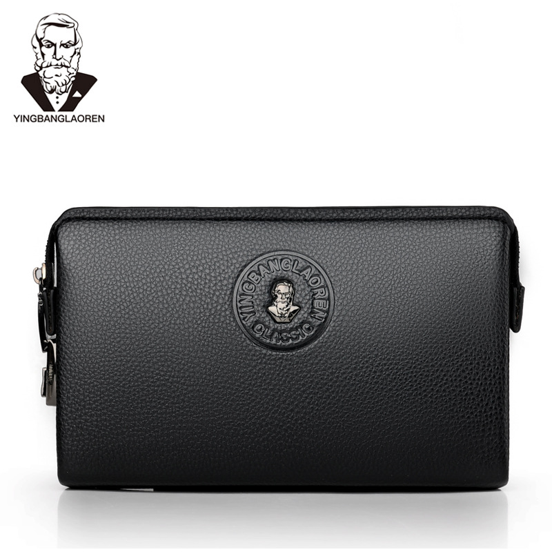Leather Wallet Men - Męskie długie portfele na pieniądze, etui