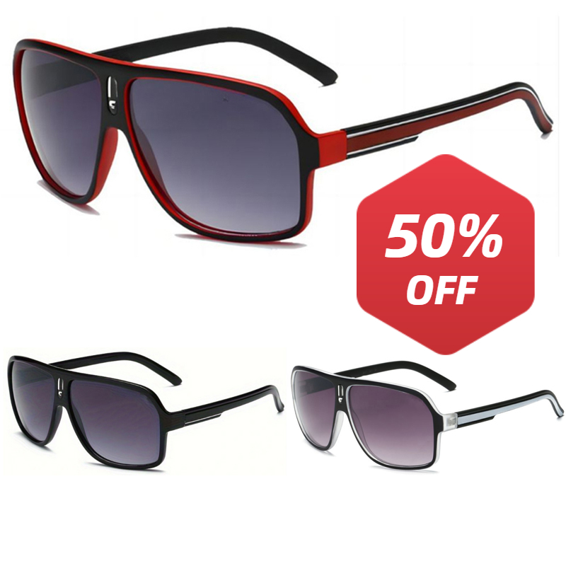 Sunglasses Uv400 - Duże zakrzywione modne okulary w stylu