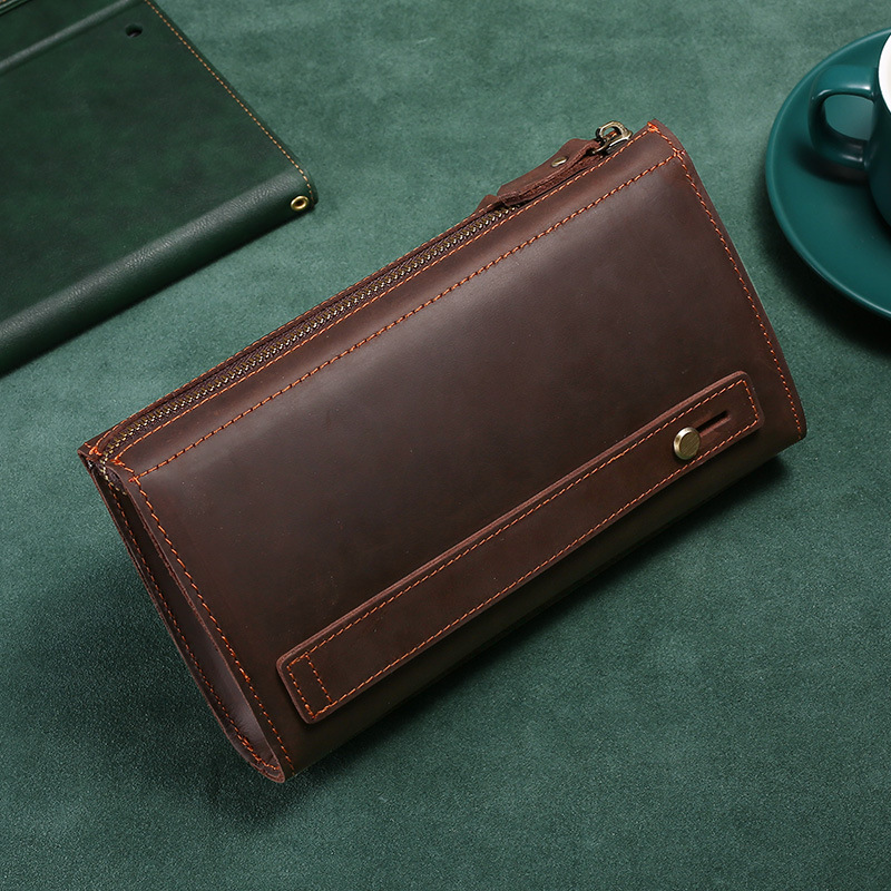 Męskie kopertówki, długie port – Leather Wallet Men recenzja i cena