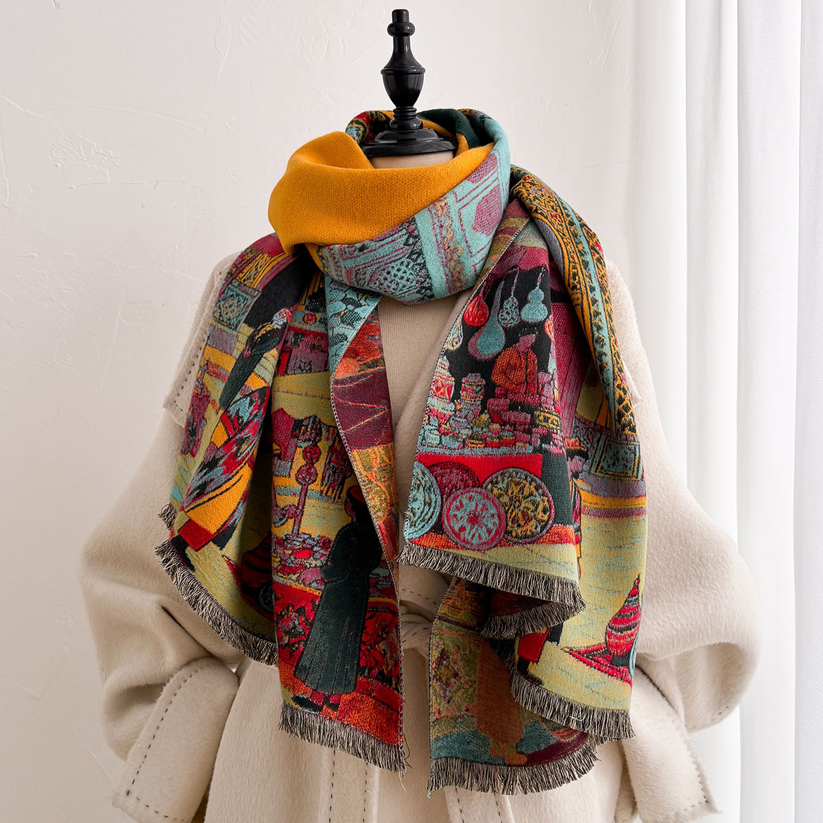 Damski szal z imitacji kaszmir – Cashmere Scarf recenzja i cena