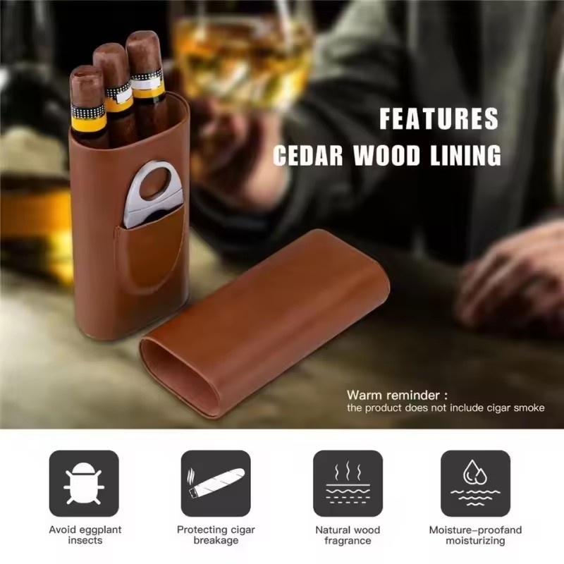 Skórzane etui na cygaro na 3 c – Premium Cigar Case recenzja i cena